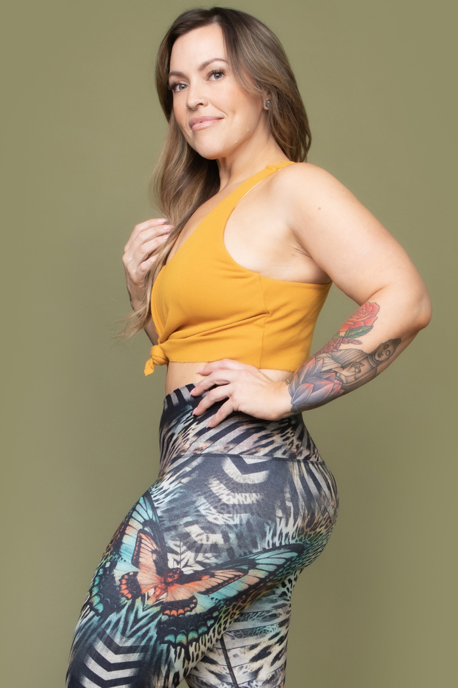 Turmeric Tie Tank Sports Bra