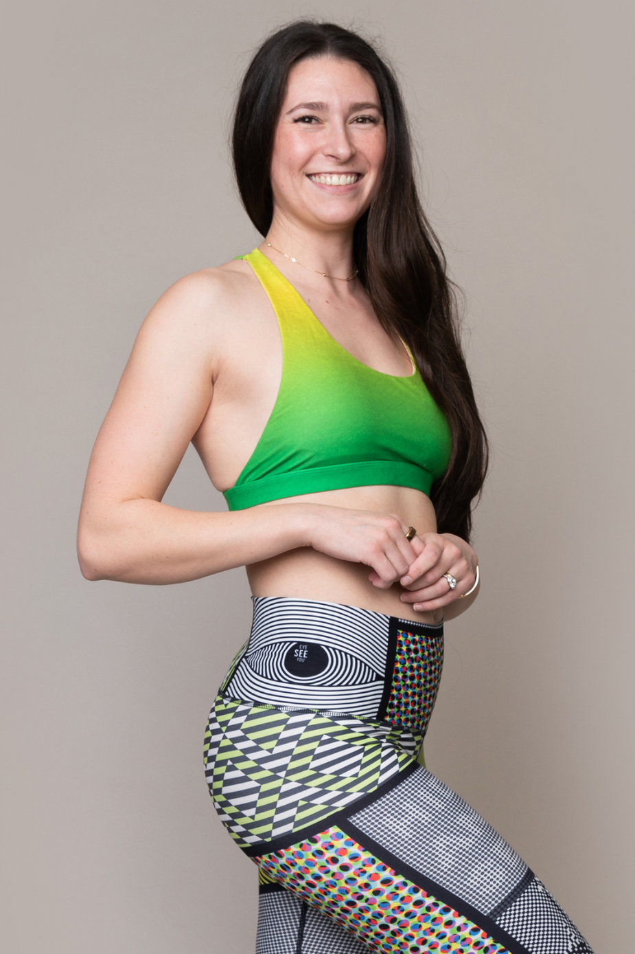a woman smiling at camera