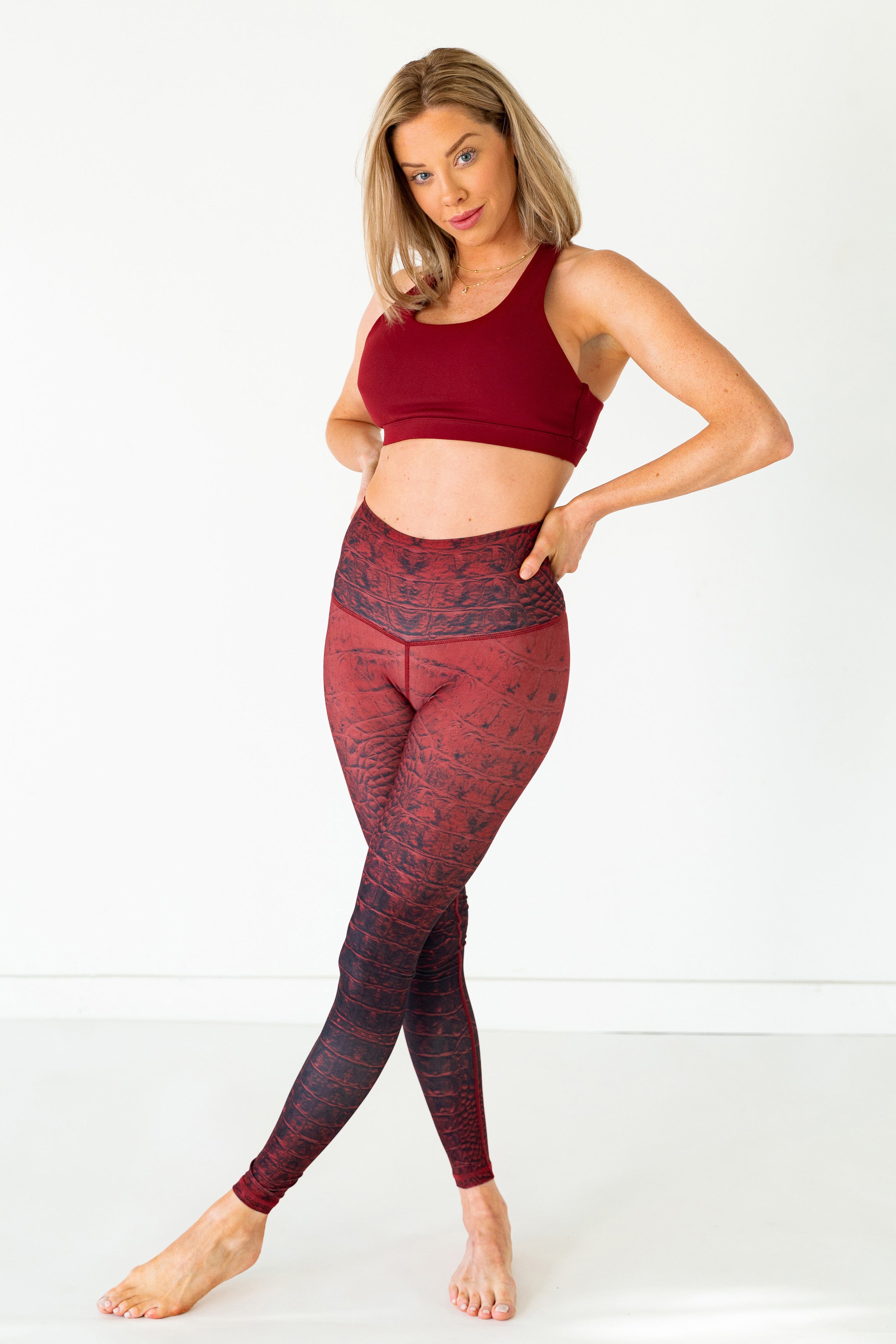 Croc Legging Cabernet