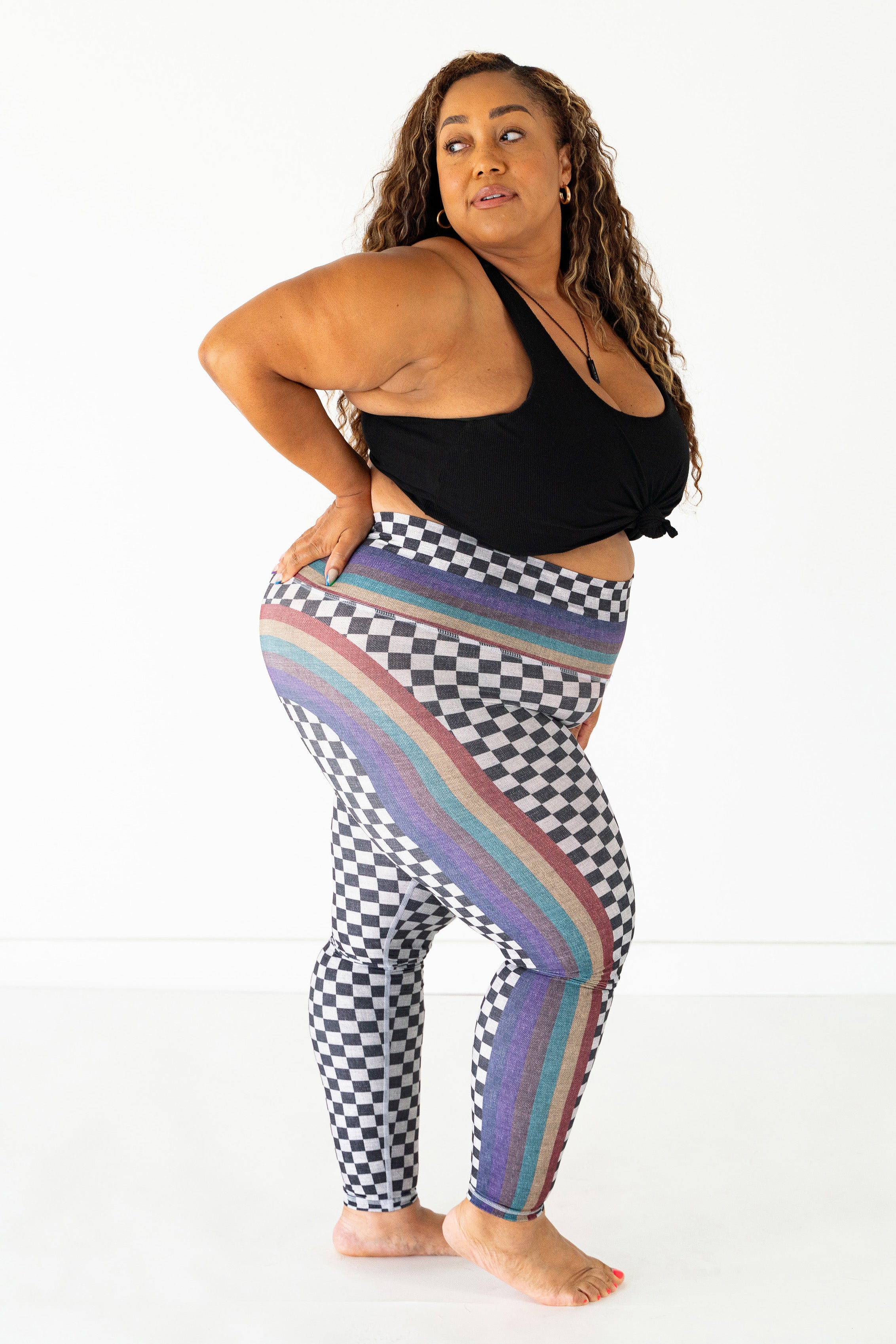 Resoluna Rainbow Racer Leggings | Cabernet Collection